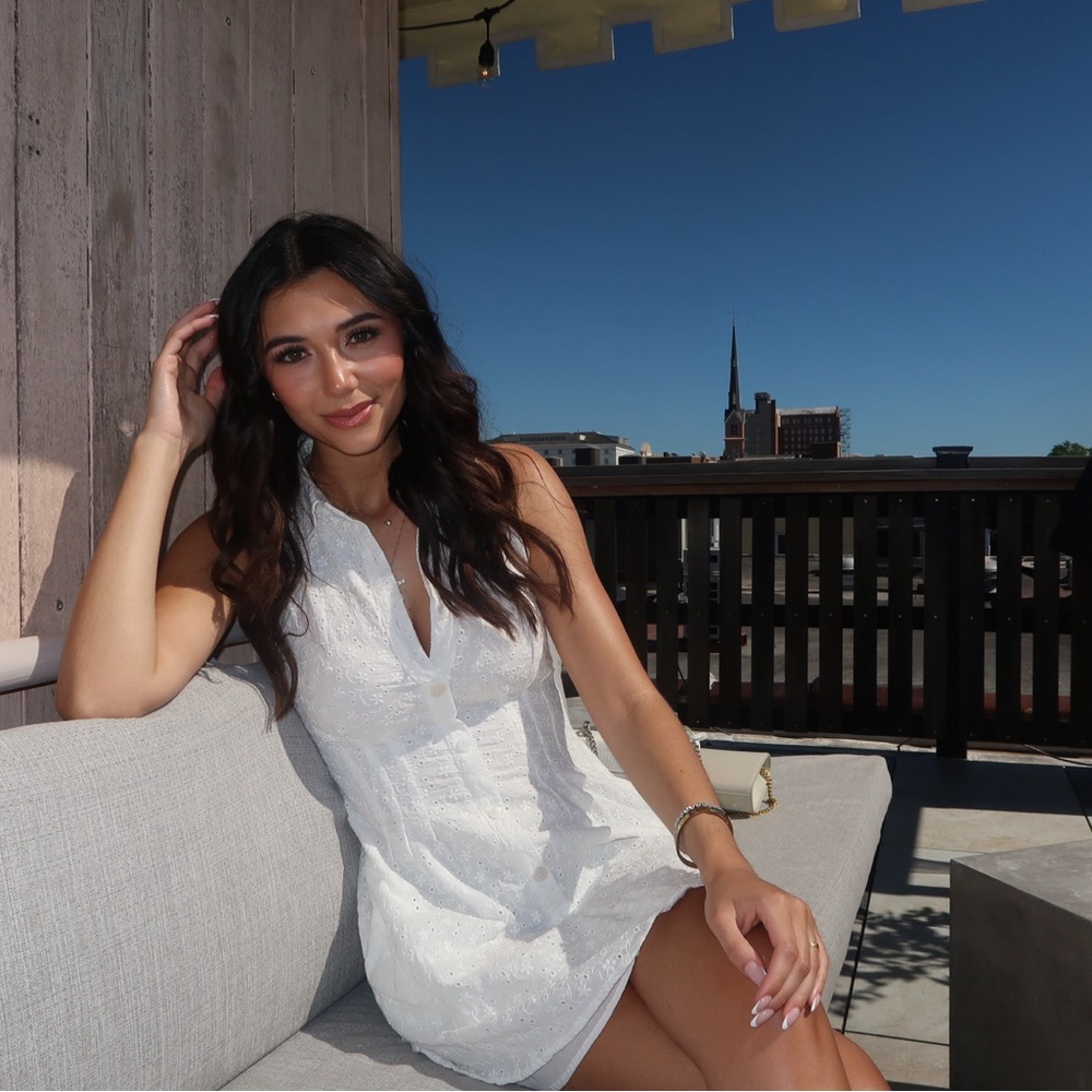 Eyelet Button Down Dress